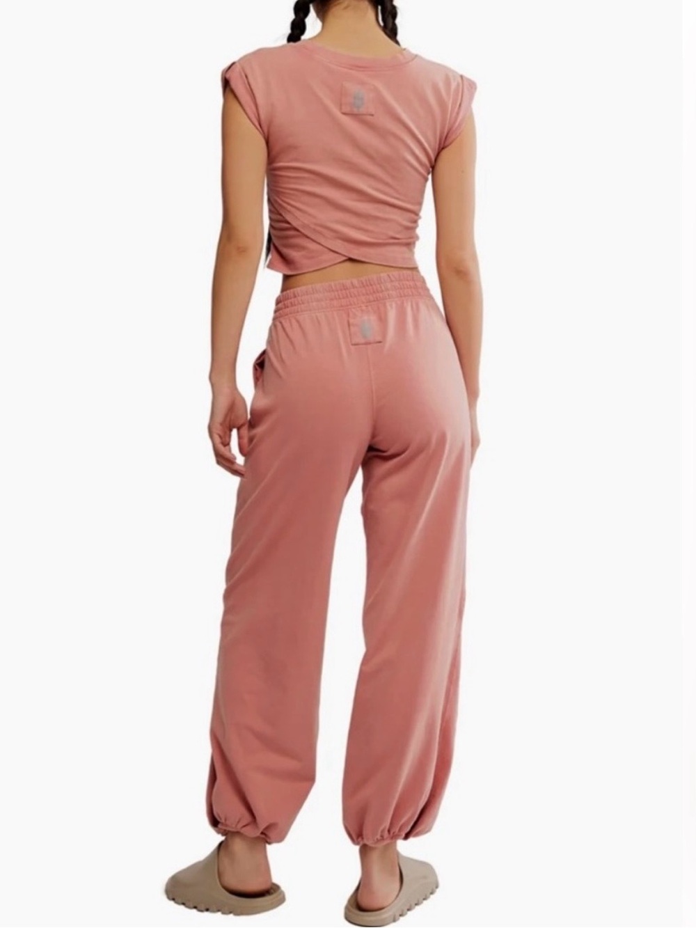 FREE PEOPLE hot shot crossover set in pink haze